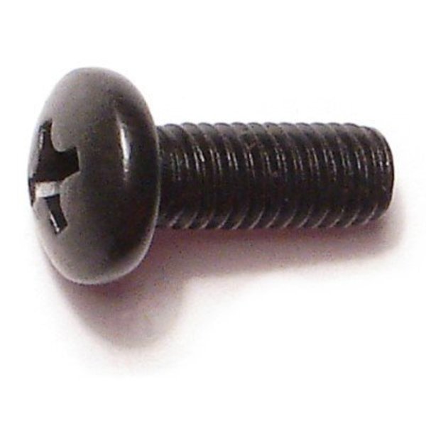 Midwest Fastener #10-32 x 1/2 in Phillips Pan Machine Screw, Black Oxide Steel, 25 PK 33172